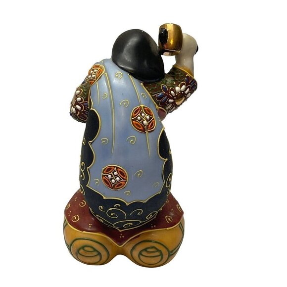 Vintage Japanese Kutani Figurine Man on Kegs 1960s Porcelain - Picture 5 of 10